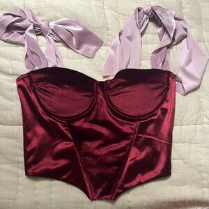 NWT velvet-style corset bustier top
